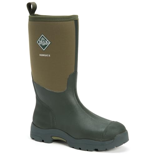 Muck Boots Unisex Derwent II Pull On Waterproof Wellington Boot, Dark Green, 8