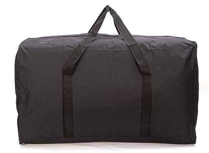 Extra Large Foldable Duffel Bag for Travel – Heavy-Duty Cargo Bag with Zippers & Reinforced Handles, TSA Approved, Water-Resistant, Security strap, black, 88.90 cm, Heavy-duty Cargo Duffel