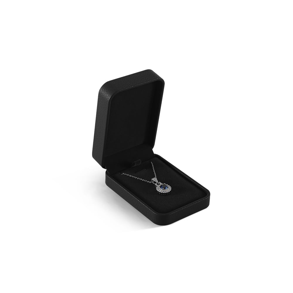 Yinbeini Necklace Jewelry Box, Leather Jewelry Box For Men,Premium Small Gift Boxes,Luxury Jewelry Gift Boxes For Necklaces (Black)