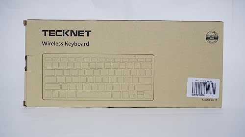 TECKNET 2.4G Wireless Keyboard, Small Keyboards with Media Hotkeys, Ultra Slim Compact Wireless Keyboard, 12-Month Battery Life, Compatible with PC, Desktop, Laptop, Smart TV - Grey