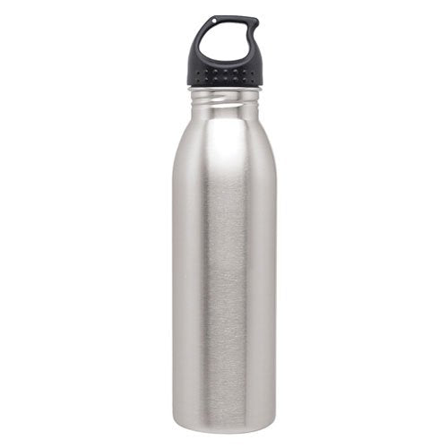 Simply Green Solutions Slim Line Stainless Steel Water Bottle, Single-Wall Reusable for Work & Daily Use, Handy Cold, Sleek & Slim, Brushed Stainless, 24 oz