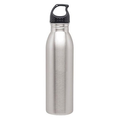 Simply Green Solutions Slim Line Stainless Steel Water Bottle, Single-Wall Reusable for Work & Daily Use, Handy Cold, Sleek & Slim, Brushed Stainless, 24 oz