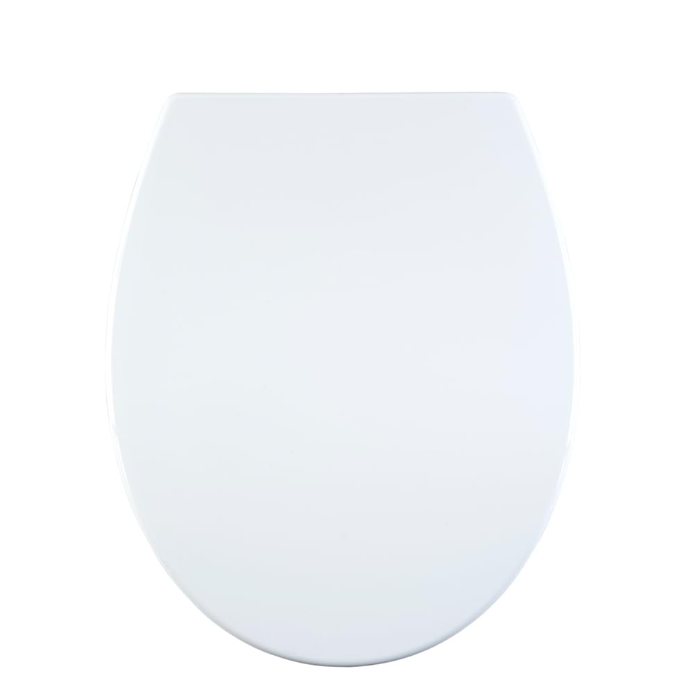 AQUALONA® Premium Thermoplastic Toilet Seat - Soft Close - Hard-Wearing Seat with One Button Hinge Release - Click, Lift & Clean Technology - Top and Bottom Fittings (White - Oval Shaped)