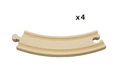BRIO World Large Curved Wooden Train Track for Kids Age 3 Years Up - Railway Accessories and Add Ons