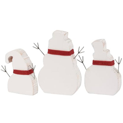 Primitives by Kathy Hand Lettered Christmas Winter Wishes Chunky Sitter Snowmen (Set of 3)