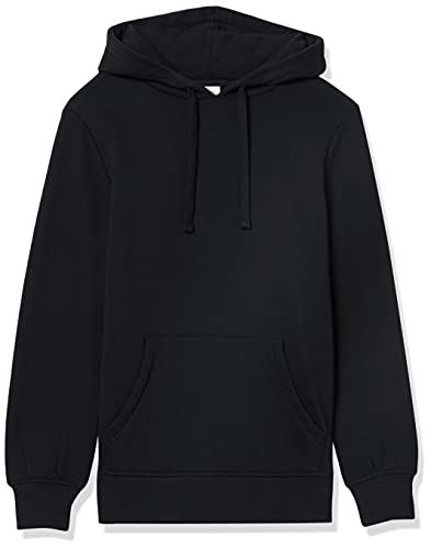 Amazon Essentials Women's Fleece Hooded Tunic Sweatshirt, Black, Medium