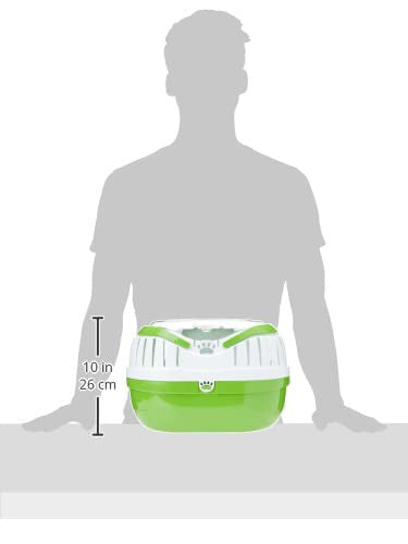 Out & About Medium Plastic Dog Carrier in Green Portable Outdoor Case Ventilated Heavy Duty Hard Sided Sturdy Secure Pet Travel Cage 36L x 26W x 25H
