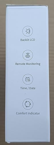 VOCOO Wireless Thermometer Indoor Outdoor Hygrometer with 1 Remote Sensors,Digital Humidity Temperature Gauge Meter Monitor with Backlit Clock Min/Max Value, ℉/℃ Air Indicator for Home, Greenhouse