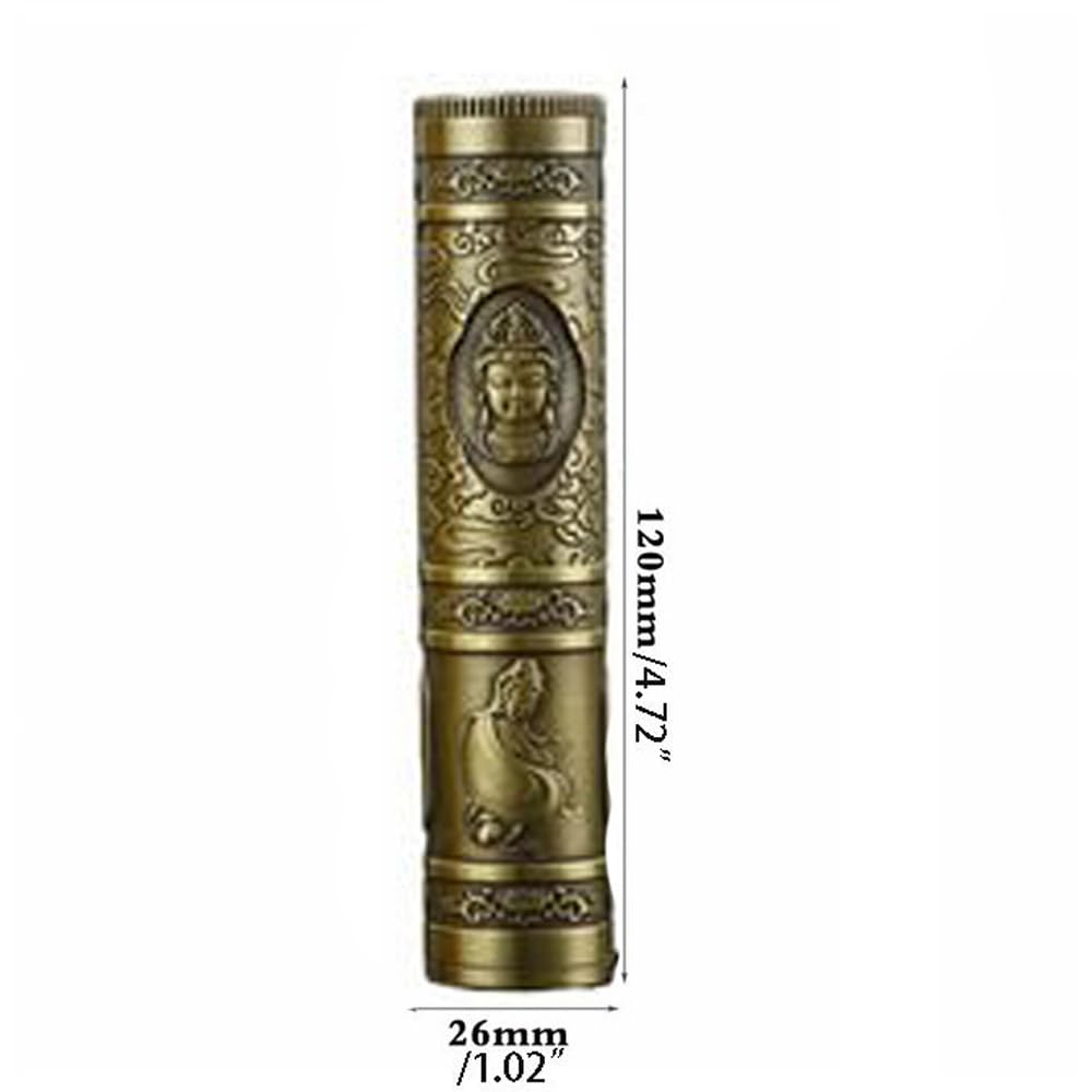 Leadigol Small Copper Incense Storage Box and Burner Holder,12cm Stick Case and Container