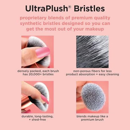 Real Techniques 5 Piece Everyday Essentials Makeup Brush Set, Includes 4 Brushes & Makeup Sponge, For Foundation, Blush, Bronzer, Contour, Eyeshadow, & Powder, Travel Gift Set, Cruelty-Free & Vegan
