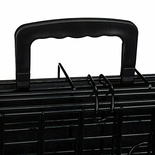 Cardys Dog Crate Puppy Pet Cage with 2 Doors Easy Clean Removable Plastic Tray Folding Metal Training Crate (Small 24''), black