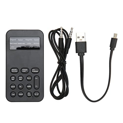 Handheld Ghostface Voice Changer Voice Changer Device, ABS Material Voice Changer with 8 Sound Effects for Phone Calling, Gaming - Black