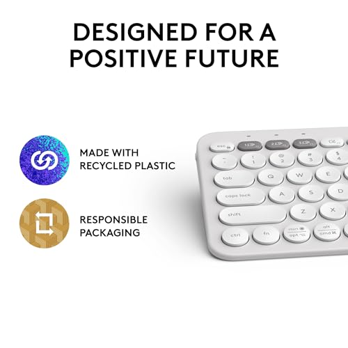 Logitech Pebble Keys 2 K380s, Multi-Device Bluetooth Wireless Keyboard with Customizable Shortcuts, Slim and Portable, Easy-Switch for Windows, macOS, iPadOS, Android, Chrome OS - Tonal Graphite