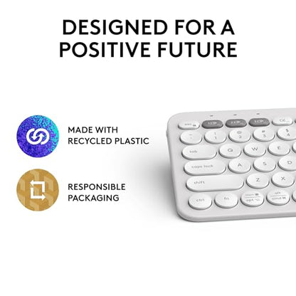 Logitech Pebble Keys 2 K380s, Multi-Device Bluetooth Wireless Keyboard with Customizable Shortcuts, Slim and Portable, Easy-Switch for Windows, macOS, iPadOS, Android, Chrome OS - Tonal Graphite