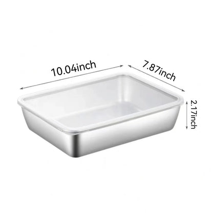 3PCS Stainless Steel Food Storage Containers，Meal Prep Containers, Kitchen tray with Lids,Oven plate，BPA Free