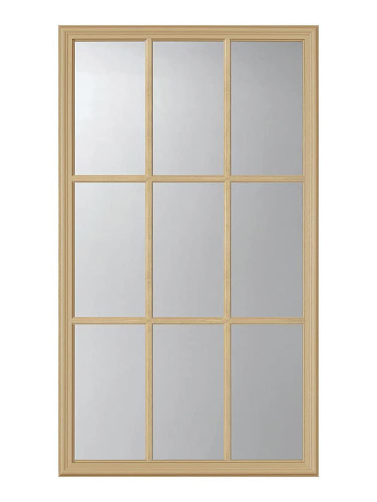 ODL Entry Door Glass Replacement for Home Improvement - 24" x 38" Exterior or Front Door Inserts Glass Kit with Energy Efficient Low-E Double Pane Tempered Clear Glass - Tan Frame in 9 Grid Pattern