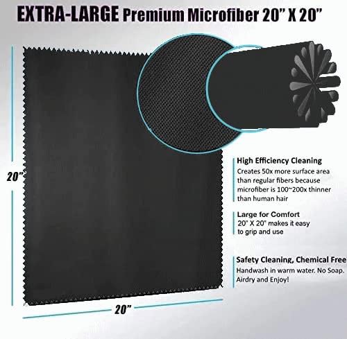 20"x20" Extra Large Oversized Microfiber Cleaning Cloth, Lenses on Cameras