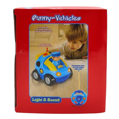 Pup Go First Remote Control Car for Toddler 18 Months+, 2 Interchangeable Dolls with Siren & Lights, Baby RC Police Racing Toy for 2 3 Year Old Boys Girls Kids, Perfect Xmas Presents (Sapphire Blue)