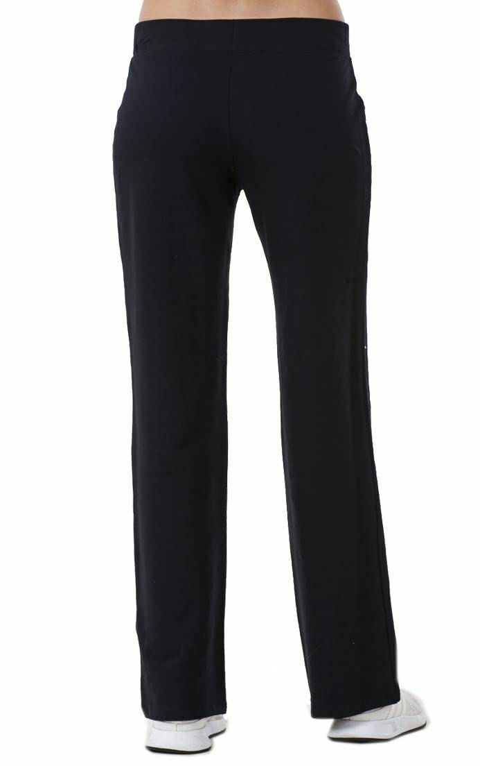 UC Ex Marks & Spencer Ladies Cotton Rich Straight Leg Yoga Joggers Womens Sport Jogging Bottoms Gym Clothes Tracksuit Casual Fitness Outdoor Plus Size Running Pants (Black, 18 (30" Regular))