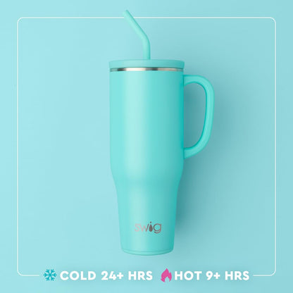 Swig Life 40oz Mega Mug, 40oz Tumbler with Handle and Straw, Extra Large Insulated Tumblers, Cup Holder Friendly Nutcracker Travel Mug (Sugar Plum Soldiers)