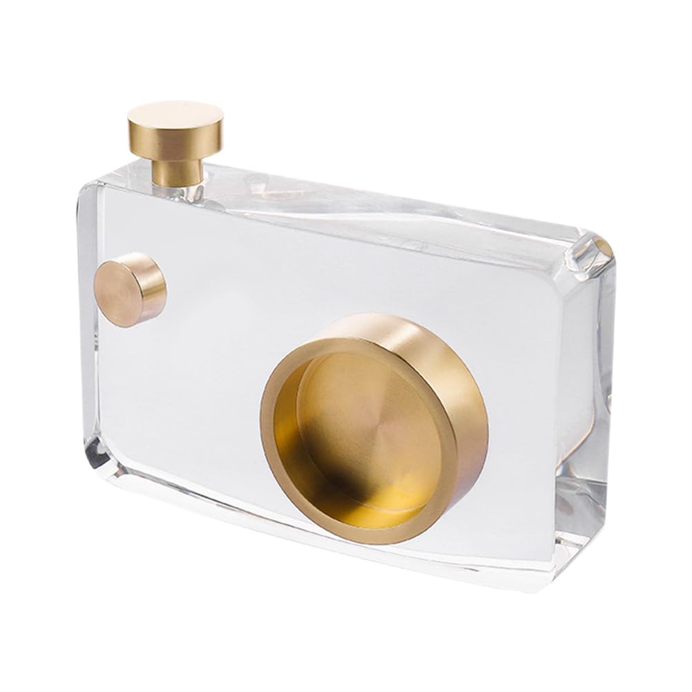 Angoily Crystal Camera Statue Charming Camera Decor for Home Office Elegant Tabletop Adornment present for Photography Lovers Stylish Miniature Decoration