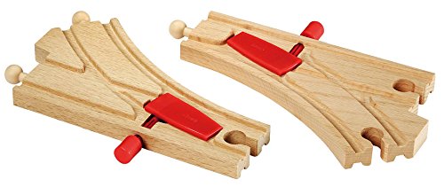 BRIO 33344 Mechanical Switches Wooden Train Track for Kids Age 3 Years Up - Compatible with all BRIO Railway Sets & Accessories, Multicoloured