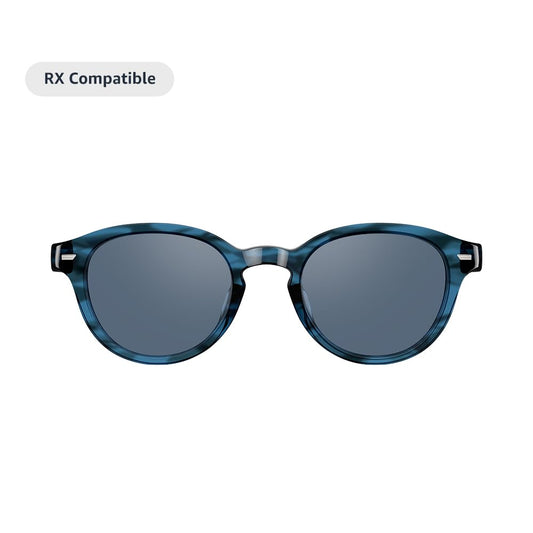 Amazon Echo Frames, an Alexa device (newest model), Smart glasses with Alexa, Modern Rectangle frames in Charcoal Gray with polarized sunglass lenses