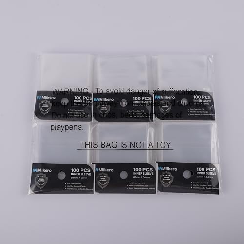 Mlikero 600 Pcs Card Sleeves, Perfect Fit Inner Sleeves Ideal for Double-Sleeving, Trading Card Sleeve Fit for MTG, TCG, Game Cards (64 x 89 mm)