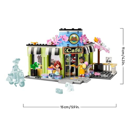 LEGO Friends Heartlake City Café Toy for Kids, Bakery Building Set, Birthday Gift Idea for 6 Plus Year Old Girls and Boys, with 3 Mini-Dolls and a Dog Figure 42618