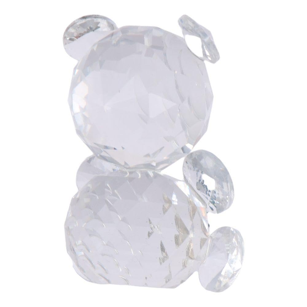 Gifthub Crystal Bear Statue, Red Love Transparent Glass Decoration