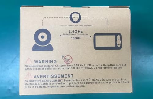 HelloBaby Monitor with Camera and Audio, 5'' Large Screen with 3500mAh Battery, Remote Pan-Tilt-Zoom Camera, Two-Way Talk, ECO-Mode, Auto-Night Vision, Range up to 960ft and No WiFi