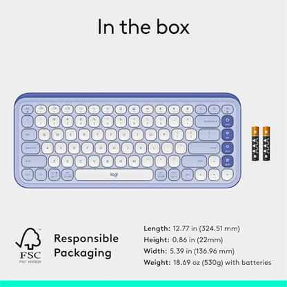 Logitech POP ICON Keys Wireless Bluetooth Keyboard, Comfortable Typing, Programmable Keys, Easy-Switch Between up to 3 Devices, for Laptop, Tablet, PC – Rose and Off-White