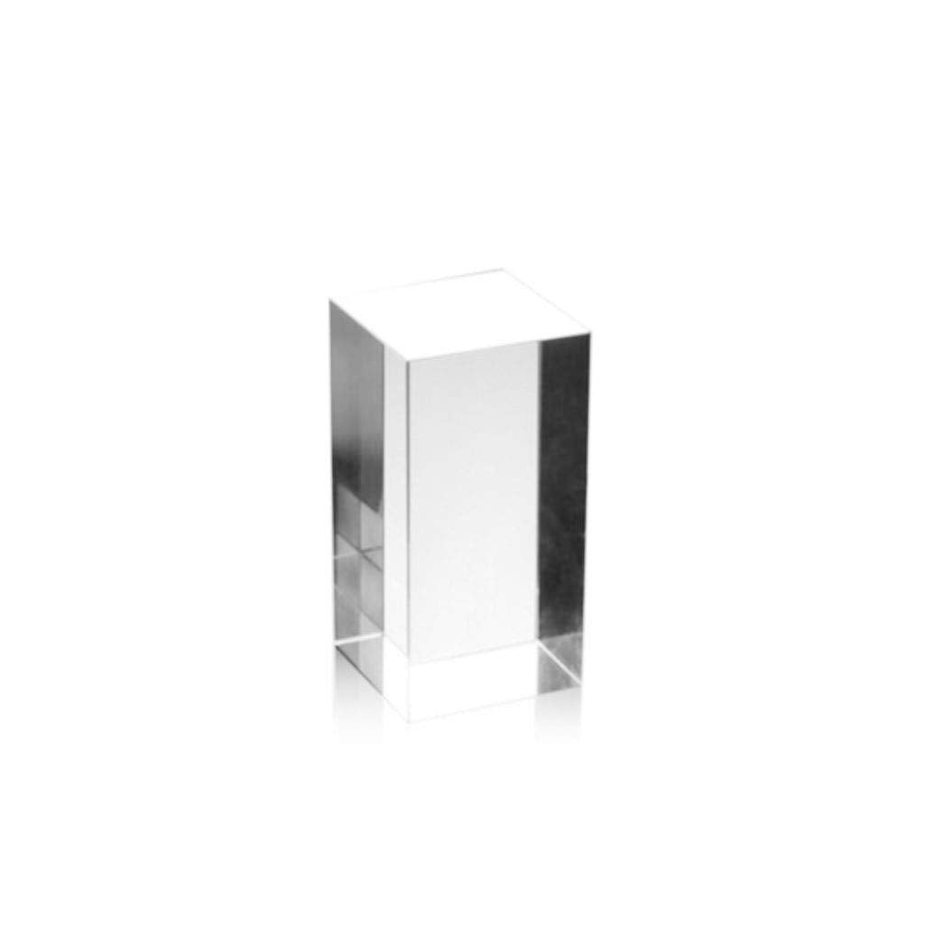 RY DISPLAY Clear Polished Acrylic Cube Display Block Jewelry Stand Ring Showcase Holder (2" x 2" x 3")