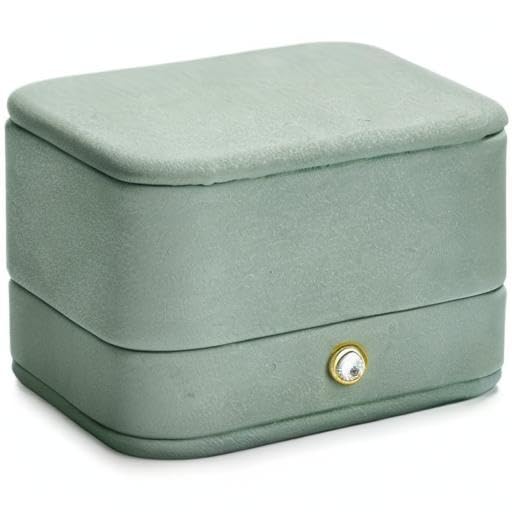 Woodten Premium Green Leather Necklace Pendant Box Velvet Interior Jewelry Gift Box for Pendant Necklace