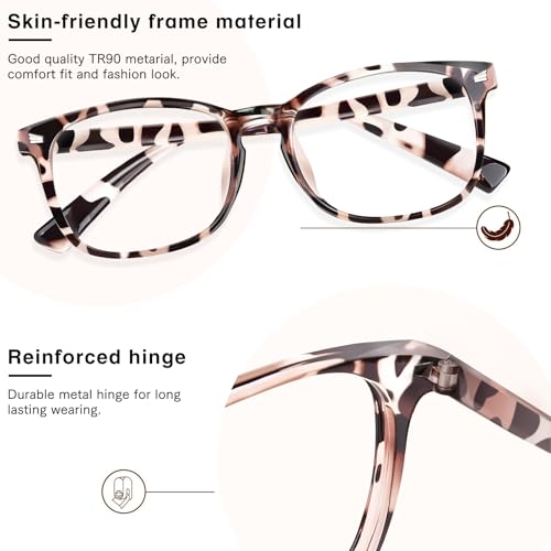 WINTOO Blue Light Glasses for Woman Men | 99% Blue Light Blocking Glasses | Computer Glassess | Night Driving | Gaming | TV Phone Screen Reader Square Frame | Anti Eyestrain & UV Glare Protection