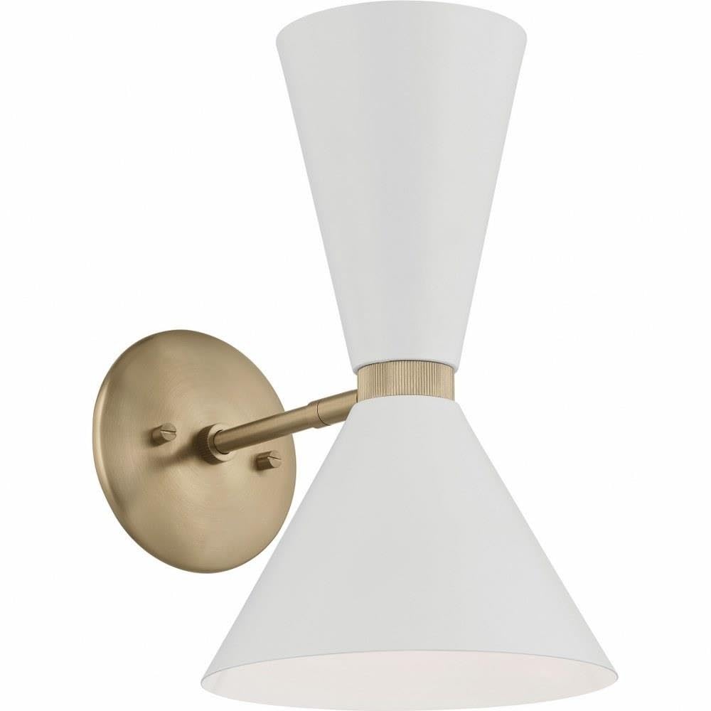 Kichler Phix 13.5 Inch 2 Light Wall Sconce in Champagne Bronze with White