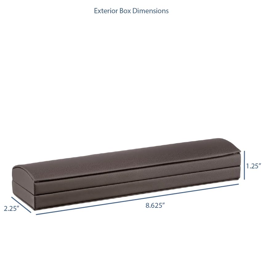 ALLUREPACK Dome-Shape Leather Bracelet Box for Women & Men – Jewelry Gift Box Ideal for Bracelet Case, Necklace, Chain – Bracelet/Necklace Box with Cream Ribbed Outer Box & Matching Bow Ribbon