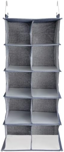 Household Essentials Hanging Cotton Blend and Plastic Closet Shoe Organizer
