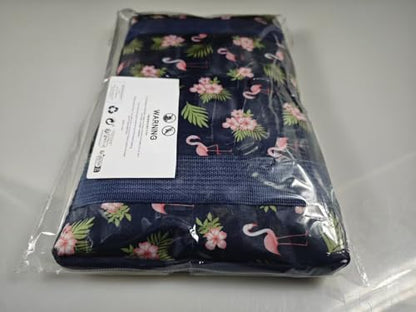 Arxus Large Foldable Duffel Tote Carry on Weekend Overnight Travel Bag Over Luggage with Shoulder Strap (Blue Flamingo)