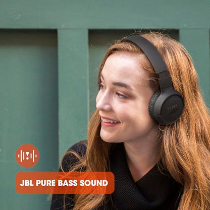 JBL Tune 510 BT Wireless On-Ear Headphones with Bluetooth 5.0 and Speed Charge, Up to 40 Hours Battery Life, Black