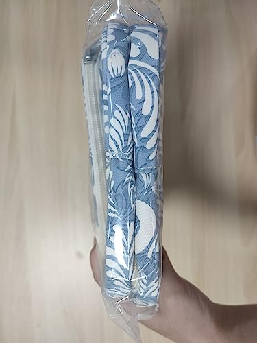 Narwey Full Size Toiletry Bag Large Wash Bag Makeup Bag Travel Organizer Cosmetic Bag for Women (Blue Leaf)