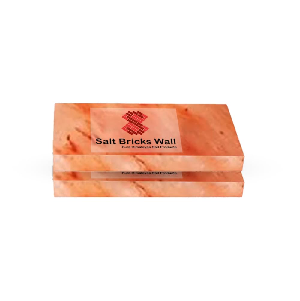 Himalayan Pink Salt Tiles Size 8x4x0.75 inch – Set of 2 Foot Tiles Natural Salt Tiles for Spa, Sauna, and Home Salt Wall Select Quantity (2)