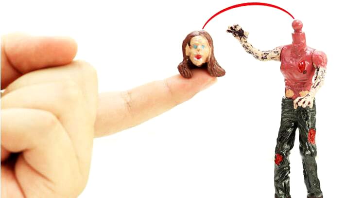 PowerTRC Toy Zombie Action Figures with Movable and Detachable Joints | Mini Zombie Figurines | Great for Presents, Decoration, and Party Favors | Pack of 6, 4 Inches Tall Zombies