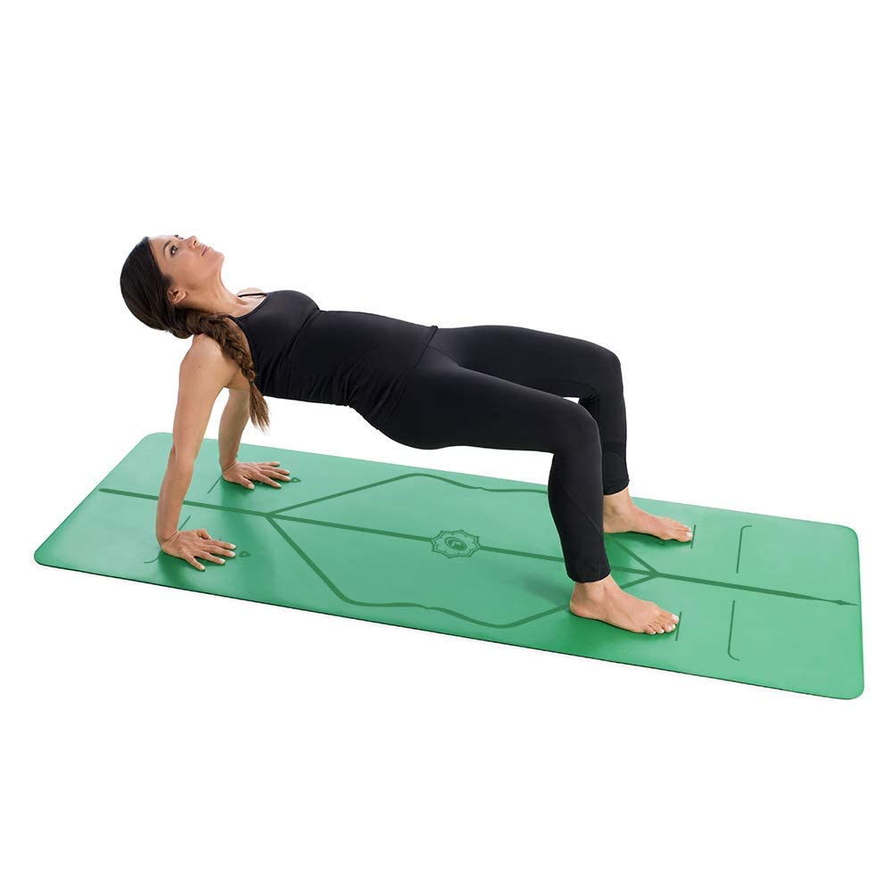 Liforme Original Yoga Mat – Free Yoga Bag Included - Patented Alignment System, Warrior-like Grip, Non-slip, Eco-friendly, sweat-resistant, long, wide, 4.2mm thick mat for comfort