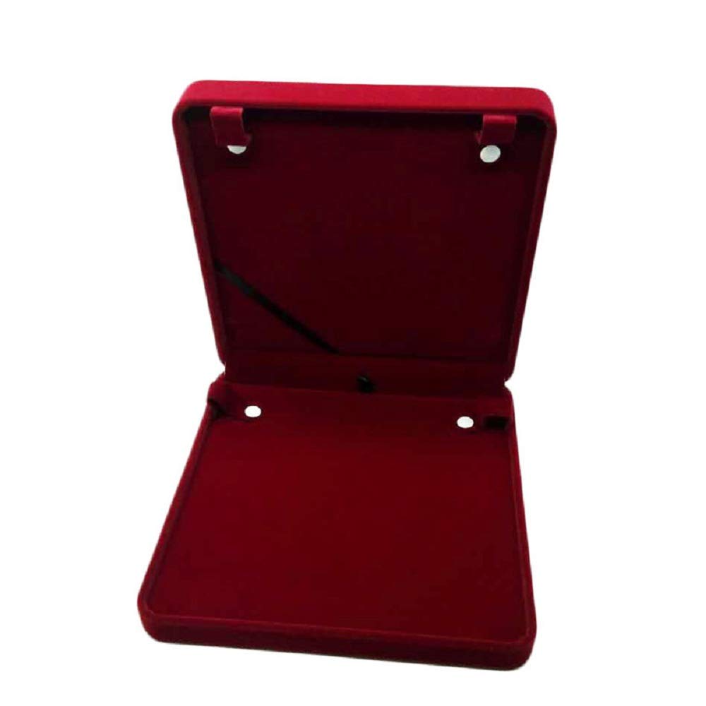 JunningGor Jewelry Set Velvet Box Necklace Earring Ring Necklace Bracelet Gift Display Case Wedding Jewelry Storage Holder (Wine Red for Long Pearl Chain)