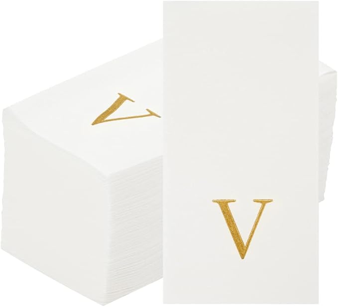 Luxenap 15.8 X 7.9 Inch Linen-Feel Guest Towels, 50 Lettered Hand Towels