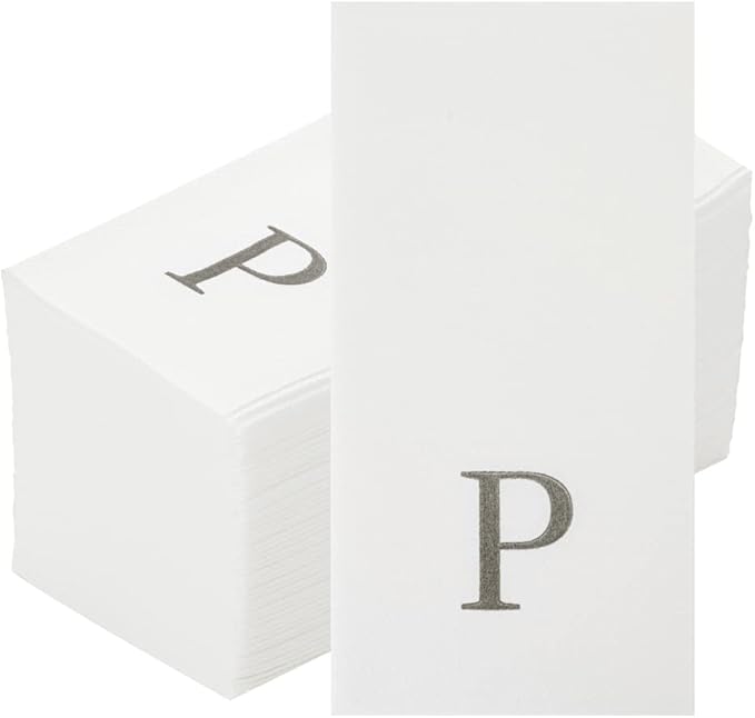 Luxenap 15.8 X 7.9 Inch Linen-Feel Guest Towels, 50 Lettered Hand Towels