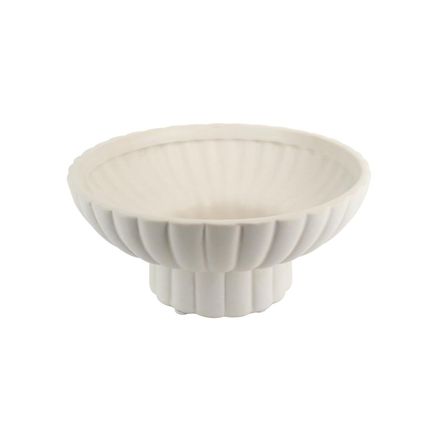 ALIWINER Small Modern Pedestal Decor Fruit Bowl 8" Ceramic,Approx 26 oz Fluted Catch-all Bowl,Footed Home Decorative Bowl for Home Decor,Coffee Table Centerpiece