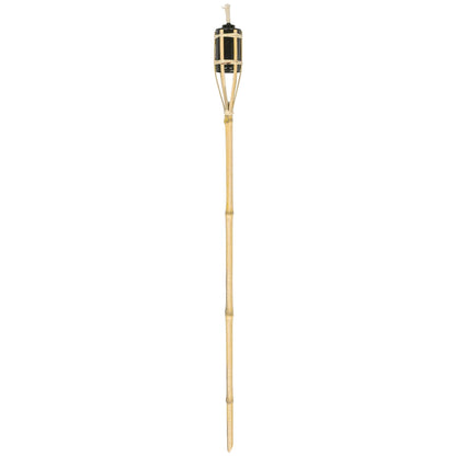 Harbour Housewares 6X Natural 113cm Bamboo Garden Fire Torches - Outdoor Paraffin Lamp Oil Burner Tiki Candle Flame Lantern Stake Light