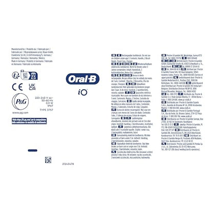 Oral-B iO5 Electric Toothbrushes for Adults, 2 Toothbrush Head & Travel Case, 5 Modes with Teeth Whitening, UK 2 Pin Plug, Black